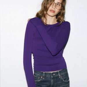 ZARA Purple Long Sleeve Tee